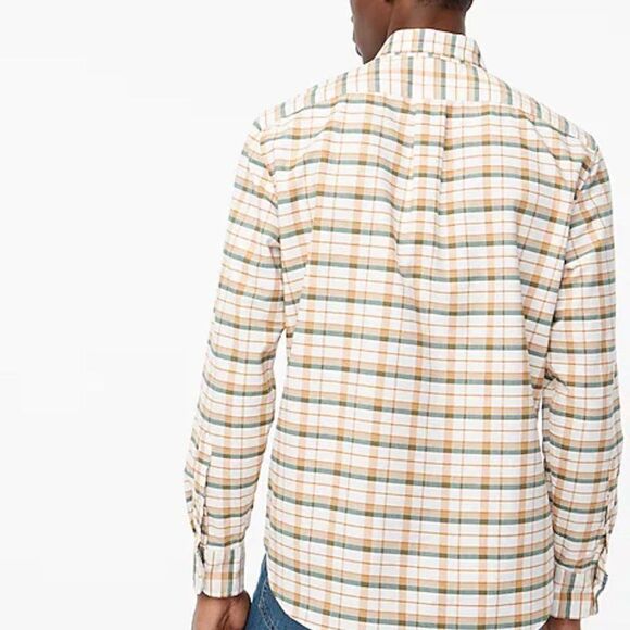 J Crew Men's Plaid Stretch Cotton Flex Oxford Shirt - Picture 5 of 9